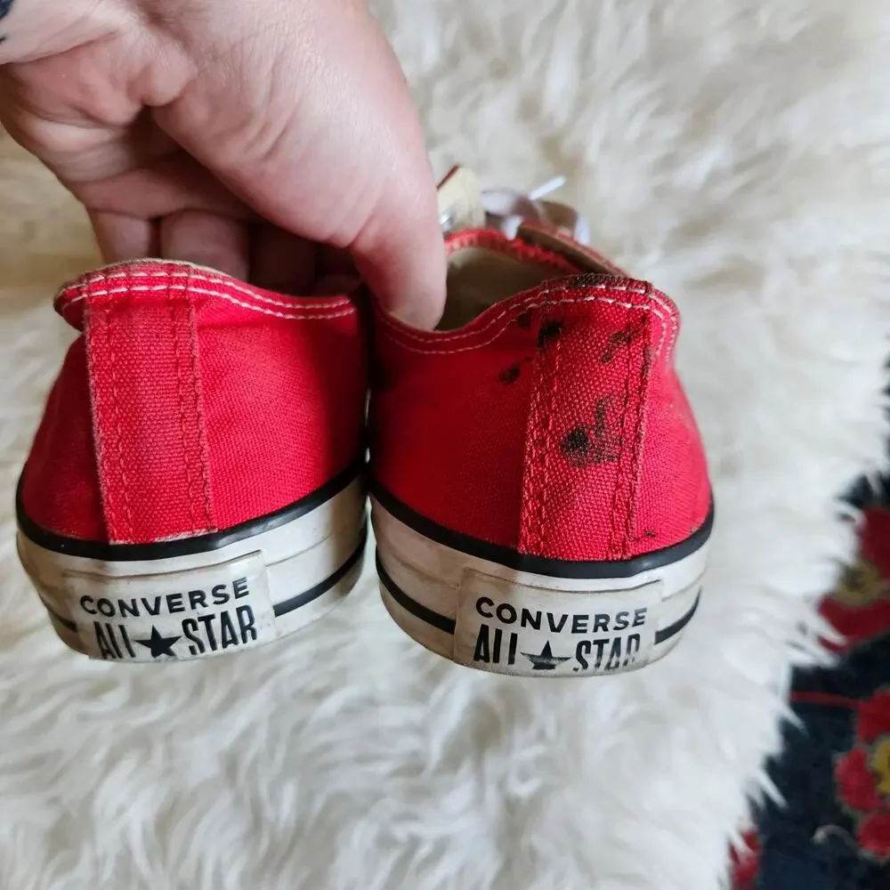 Converse All Star Red Low Top Fashion Sneakers Mens Size 10